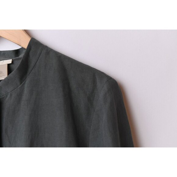 J. Jill Kaftan Jacket Silk Linen Blend Sz 8 Oversized Tunic Shacket Blazer - Picture 5 of 12